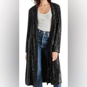 Steve Madden Black Sequin Duster